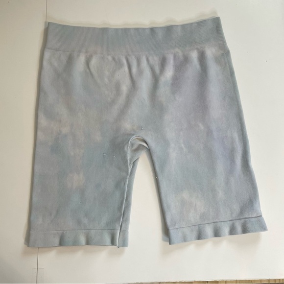Free People Intimately Light Blue Muted Sky Cloud Pattern High Rise Biker Shorts - Picture 2 of 10